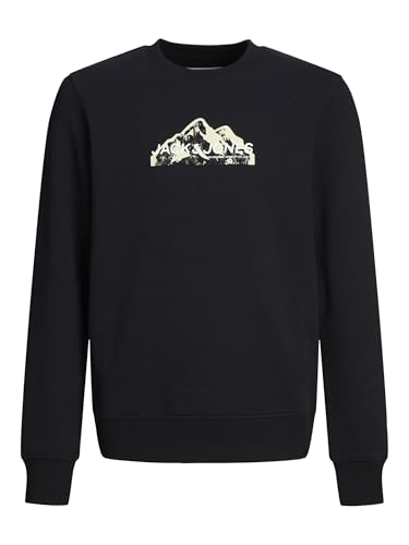 JACK&JONES JUNIOR JCOMOUNTAIN Logo Sweat Crew Neck SN Jnr, Maglia di Tuta Bambino, Black,