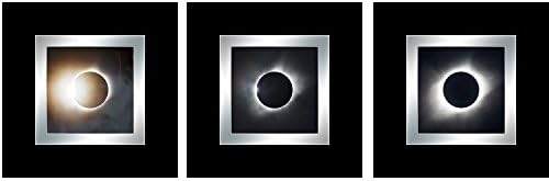 Set of Three Matted Photos (4x4 Double Matted to 8x8) "2017 Total Solar Eclipse" by TravLin Photography