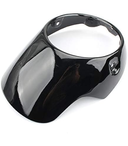 Pare-brise De Phare De Moto – Carénage Avant Universel Pour Phare Rond 7 Pouces, ABS Noir Brillant