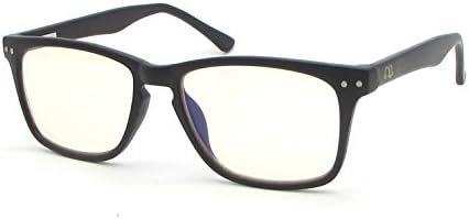 Relaja Optico Matte Black Computer/Gaming Glasses 99.9% UVB/UVA Light Blocking Anti-Blue Light