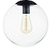 Light Society Zeno Globe Semi Flush Mount Ceiling Light, Clear Glass with Black Finish, Contemporary Mid Century Modern Style Lighting Fixture (LS-C176-BK-CL)