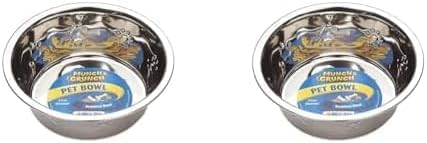 Munch & Crunch Large 19.5cm Stainless Steel Pet Bowl (Pack of 2)