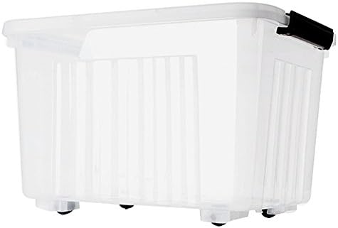ZDDAB Transparent Plastic Storage Box With Lid And Handle, Stackable Storage Container, Household Storage Box With Wheels, Waterproof And Moisture-proof Storage Box (Size : 80L)