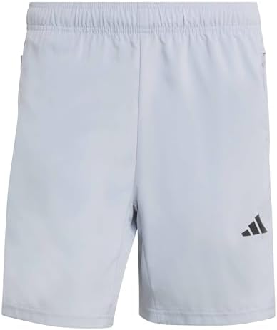 Uomo Workout Essentials Base 3 Stripes Woven Short 7 Inches Shorts, Halo Silver/Black, XS