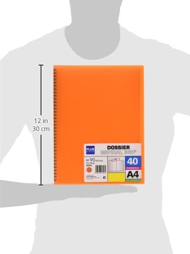Plus Office 13461-40-OR Wirebound Presentation Display Book A4 with 40 Pockets Orange - Image 3