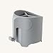 RyanLemon Elephant Toothbrush Holder for Toddler, Suction Cup Cute Toothbrush Holder for Kids, for Bathroom, with 3 Slots and 1 Hook, Grey