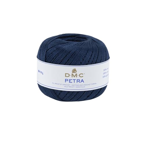 DMC Petra Yarn, 100% Cotton, Dark Blue (5823), Size 5