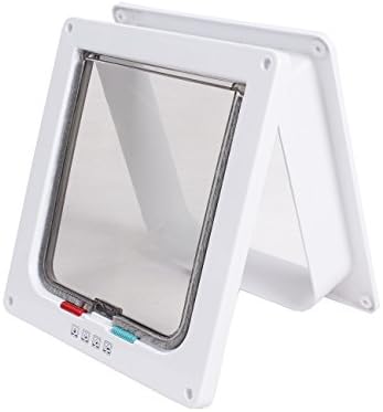 PET SHINEWINGS 4 Way Locking Cat Flap Intelligent Control Cat Door Size M