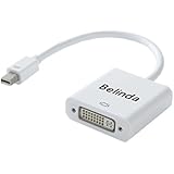 Belinda&reg; Mini Displayport (Thunderbolt) to DVI Adapter Cable for Mac Book, Imac, Mac Book Air, Mac Book Pro, and mac pro mini