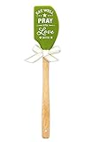 Brownlow Gifts Silicone Spatula Set - Spiritual - Multiple Sayings Available! (Pray - Green)