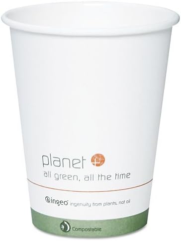Stalk Market - Planet+ Hot Cup, 12oz, White w/logo, 500/Carton PLC-12-S1 (DMi CT