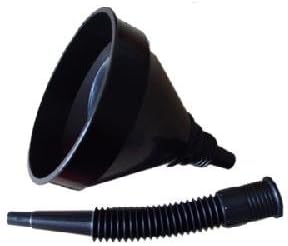 LARGE PLASTIC FUNNEL. 2 IN 1. FLEXIBLE SPOUT. FOR FUEL OR OTHER LIQUIDS. HANDLE.