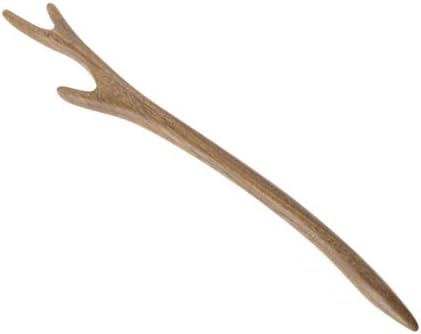 zhiwenCZW Ebony Hairpin Chinese Style Retro Hair Stick Antler Natural Wood Jewelry Vintage
