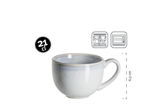 Mäser, Serie Il Lago, 12-teiliges Frühstücksset in Hellblau, Keramik Kaffeeservice mit Kafeetasse und Dessertteller für… – Bild 3