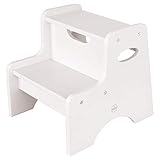 KidKraft Wooden Two Step Children's Stool with Handles- White