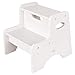 KidKraft Wooden Two Step Children's Stool with Handles- White primary