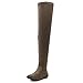 Ollio Women Shoe Adjustable Drawstring Span Faux Suede or Faux Leather Thigh-high Zip Up Long Boots