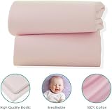Clair de Lune 2 Pack Fitted Jersey Cot Sheets 60 x 120 Pink view 3