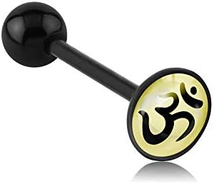 Biosafe, Barbell Ohm logo bangle Length 16 mm, Ball Int 6-8 mm/Bar Thickness 1.6 mm