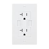 NewerTech Power2U USB Outlet, 20Amp Tamper Resistant Duplex Wall Outlet and 2.5Amp USB Charging Receptacle, white