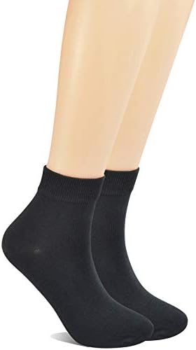 Yomandamor Women's 5 Pairs Bamboo Moisture Wicking Socks Non-binding Ankle Socks with Seamless Toe