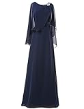 Mother of the Bride Gown Dresses with Cape Navy Blue Size 6