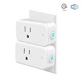 Lombex Smart Wifi Plug Socket Compatible With Alexa Google Home IFTTT Wifi Switch Outlet Wireless Remote Control Your Devices Anywhere,Timer Socket Switch For Your Household No Hub Required 2 Packs