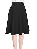 Allegra K Ladies Knee Length Hidden Back Zipper Casual Full Skirt