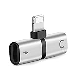 Headphone Jack Adapter for iPhone Charging Adapter Splitter for iPhone Xs Max X 7 8 Plus,Dual Ports Earphone Cable Convertor Quick Charge Car Adapter Headphone Jack Audio + Charge Cable Adapter Sync