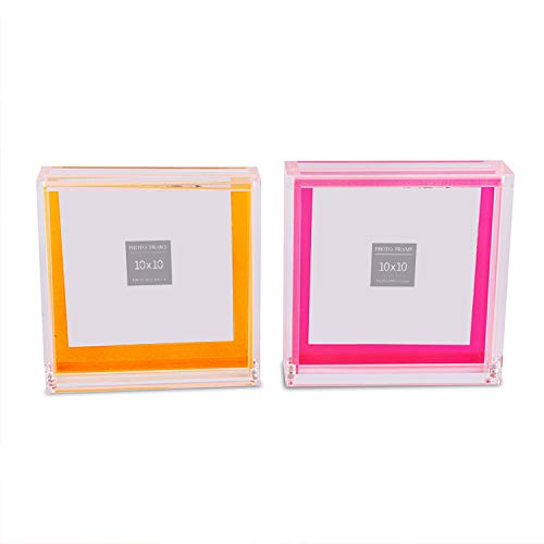 Needbuy Acrylic Picture Frame 4x4 inch, Block Clear