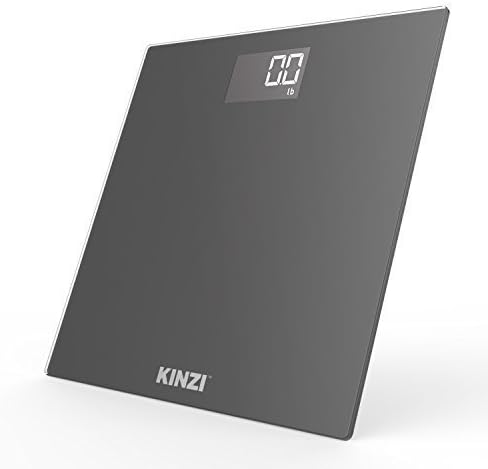 Kinzi New Precision Digital Bathroom Scale w/Extra Large Lighted Display and Step-On Technology [2017 New Version]