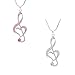 Silver Plated Crystal Treble Clef Necklace