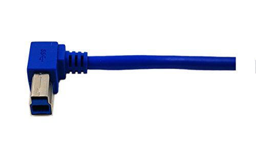 CGTime 12" Panel Mount USB 3.0 A Female To Right Angled USB B Male Extension Cable with screws(Blue)