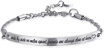 4MEMORYS Inspirational Chain Bracelet with ID Bar Engraved She Believed she Could so she did Inspirational Bangle Jewelry for Women Girls Daughter