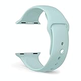 FanTEK Apple Watch Band - Soft Silicone Sport Style Replacement Iwatch Strap for Apple Wrist Watch 38mm Models M/L Size, Turquoise