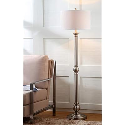 SAFAVIEH Lighting Collection Theo Modern Farmhouse Nickel 60-inch Living Room Bedroom Home Office Standing Floor Lamp… 31GZYH3VXdL. SS400