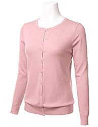 FLORIA Women's Button Down Crew Neck Long Sleeve