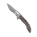 CRKT Fossil Folding Pocket Knife: Compact Stainless Steel EDC Folder with Veff Serrations, Everyday Carry Knife, Titanium Nitride Blade Finish 5461K