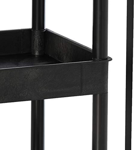 Offex Mobile Home Office Plastic Storage Tub Cart 3 Shelves (OF-STC111-B), Black - Thumbnail 3