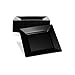 EDGE PLASTIC PARTY DISPOSABLE PLATES | 6 Inch Black Hard Square Wedding Dessert Plates, 40 Ct | Elegant & Fancy Heavy Duty Hard Party Supplies Salad Plates for Holidays & Occasions