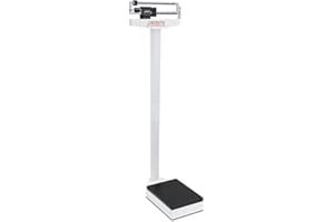 HEALTH MOBIUS Detecto 337 Physicians Scale Without Height Rod - Rigid Construction with Precise Results, Eye-Level Display - 450Lbs / 200 Kg Capacity - Includes Dual Reading Die-Cast Beam, Aluminum On Black Insert