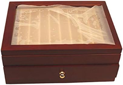 20 Pieces Fountain Pens Holder Wooden Pen Display Case with Antique Wind Red Color Container - Wine Red