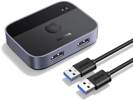 Switch 2 Usb UGREEN Switch USB 3.0 5Gbps KVM Switch 2 USB Ports for 2 PC USB Switch ...