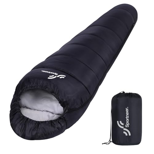 Schlafsack Outdoor Mumienschlafsack: Sportneer 3–4 Jahreszeiten Leichtes Wasserabweisend Schlafsack 5 ℃ - 15 ℃ für Reise Festival Camping Indoor Kleines Packmaß