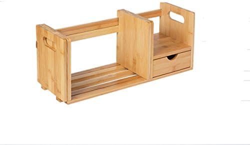 stable On The Table Bamboo Desktop Small Bookshelves Storage Rack Student Simple Bookshelf Shelf With Drawer Simple and elegant ( Color : #1 )