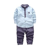 Kidoll Baby Boy Linen Long Sleeve Shirt Tops+Casual Pants Outfits Set Toddler Spring Autumn Clothes Set