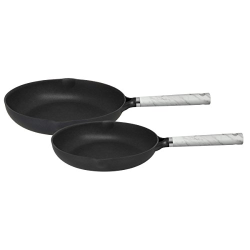 Click Here to See More Images Fleischer & Wolf Aluminum Black 2PC Nonstick Frying Pan-9.5-inch and 11-inch Pan Set-Dishwasher Safe and Oven Safe Cookware-Induction Bottom