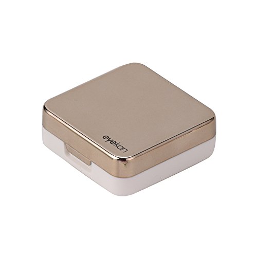 Qishi Mini Travel Simple Contact Lens Case Box Container Holder (Gold)