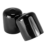 Prescott Plastics 10 pack: 7/8 Inch Round Black Vinyl Flexible End Cap, Pipe Post Tubing Rod Cover Tube Tip .875