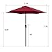 Patiorama 7.5 FT Patio Market Umbrella, Outdoor Table Umbrella, Portable Sun Umbrella, 6 Rids, w/Push Button Tilt, Crank, Polyester Canopy for Garden, Poolside, Lawn, Deck, Backyard (Dark Red)